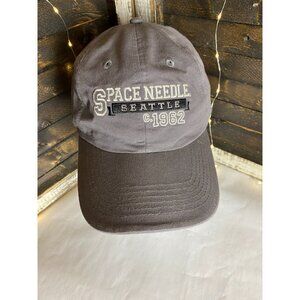 Space Needle Seattle c. 1962 Gray Strap Back Hat Cap Sz OS